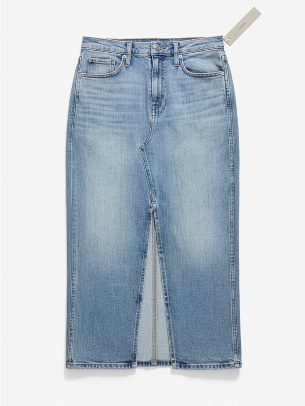 Hudson Reconstructed Midi‎ Denim Skirt Off Shore Size 29 NWT
